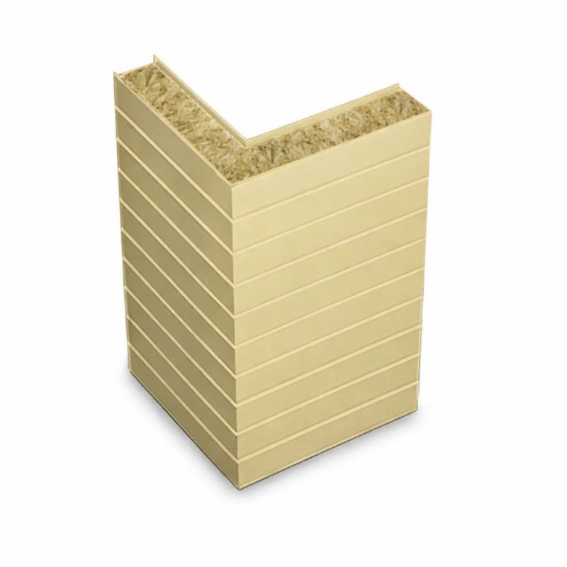 Горизонтальная угловая сэндвич панель из минеральной ваты 30 мм (пример)